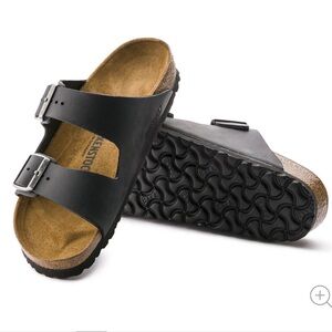 Arizona Black Oiled Leather Birkenstocks